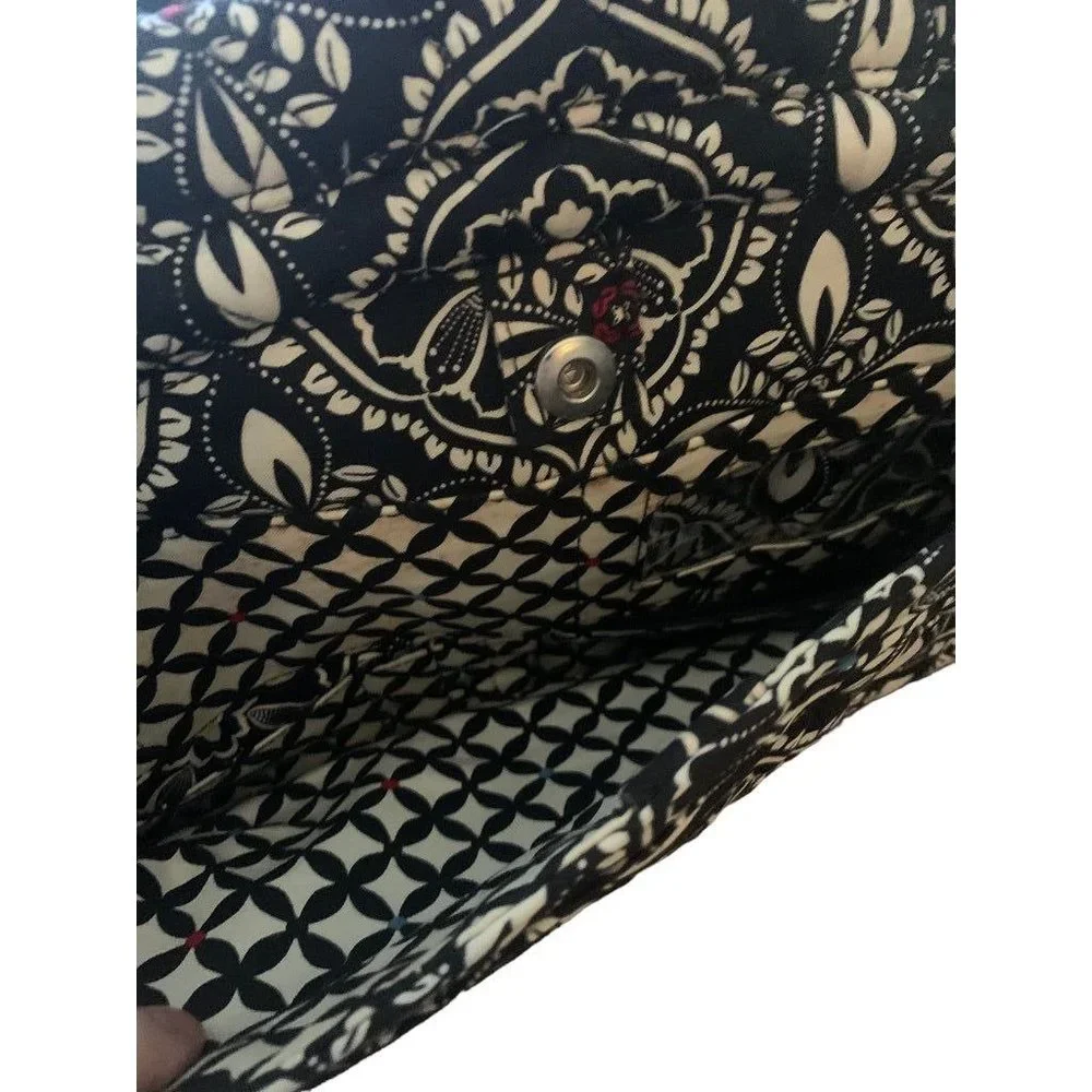 Vera Bradley Barcelona Pattern Laptop Bag Briefcase Bag Black White